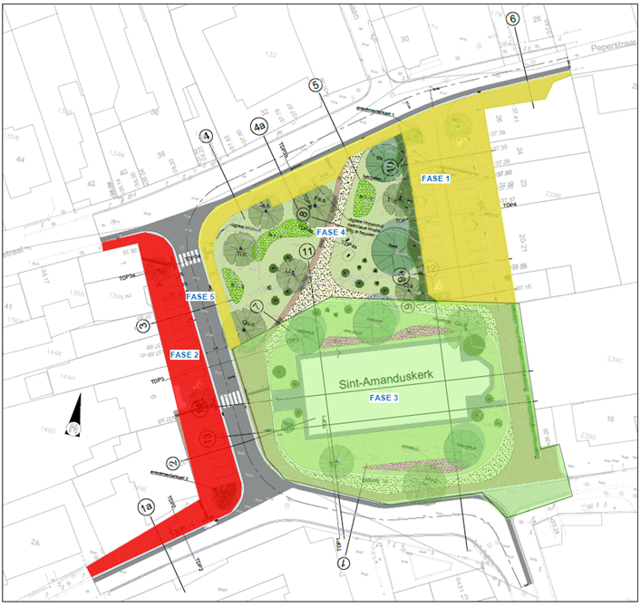 Vernieuwing van de dorpskern van Erps – plan fasering der werken